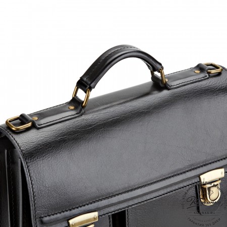 Мужской кожаный портфель "Оптима II" (чёрный)