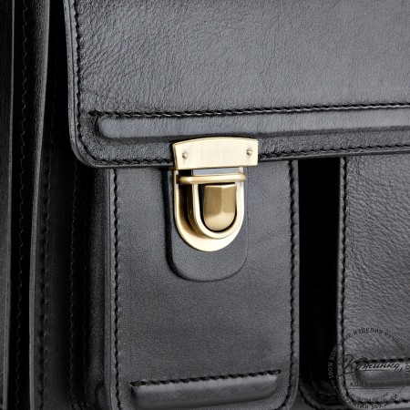 Мужской кожаный портфель "Оптима II" (чёрный)