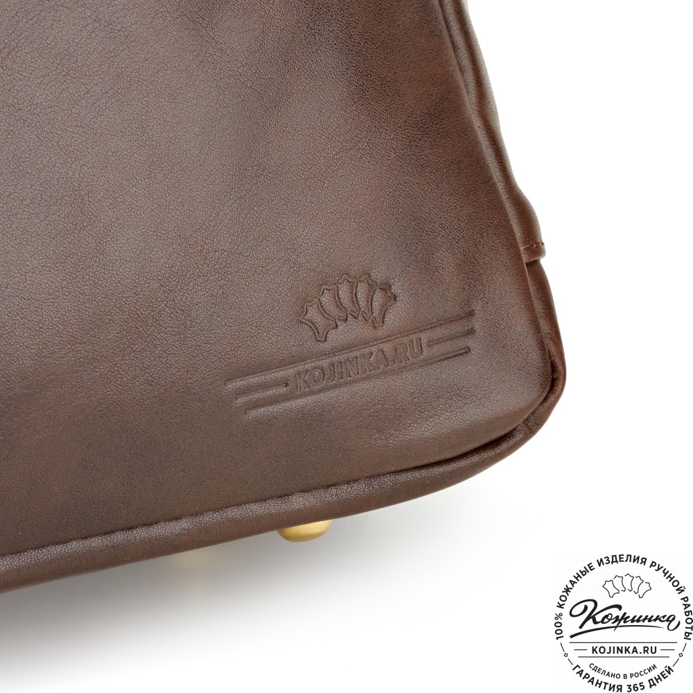 Кожаная деловая сумка "Спенсер" (коричневая гладкая кожа) 