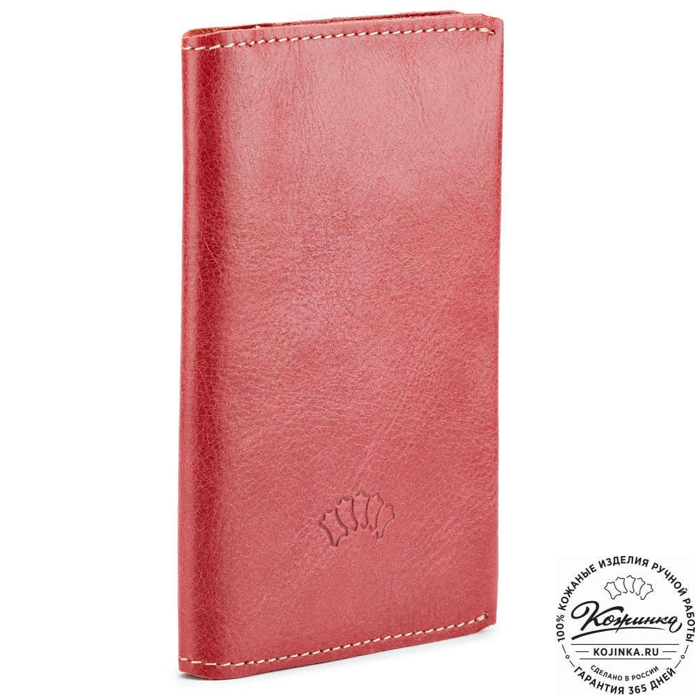 Кожаная обложка на паспорт "Ванкувер" (красная)