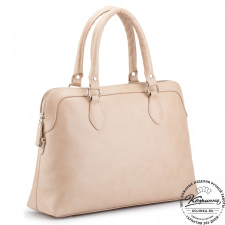 Женская кожаная сумка "Аврора" (бежевая)