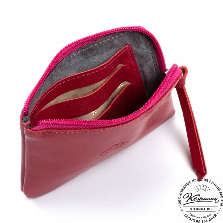 Кожаный кошелёк "Баден" (красный)