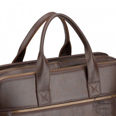 Кожаная деловая сумка "Густав" (коричневая гладкая кожа)