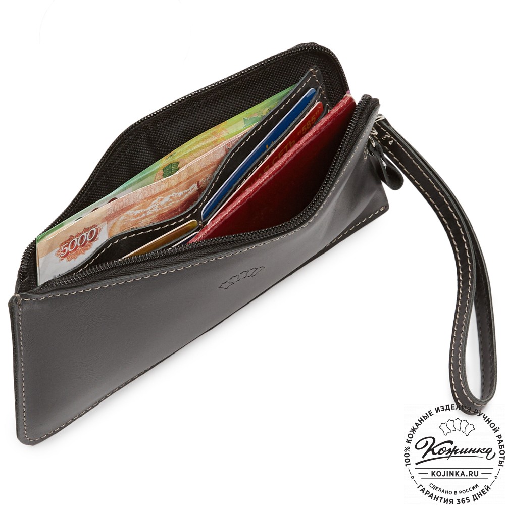 Кожаный клатч "Австрия" (чёрный) 