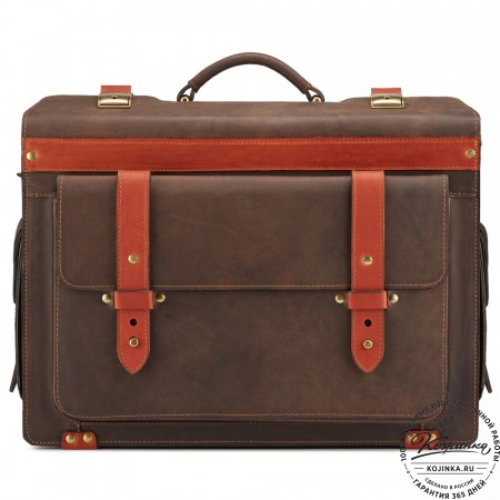 Кожаный портфель-кофр "Корлеоне" (коричневый крейзи)