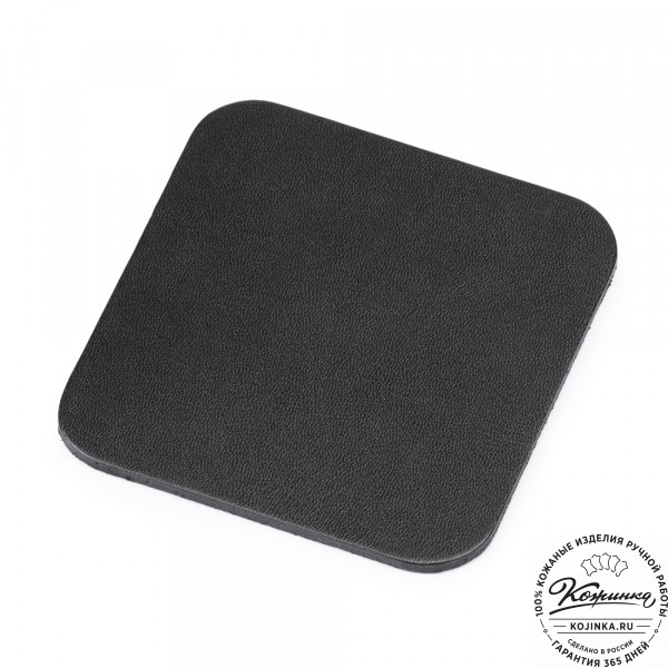 Кожаная подставка для стакана Костер - квадрат (чёрная). фото 1