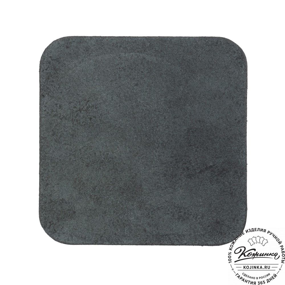 Кожаная подставка для стакана Костер - квадрат (чёрная)