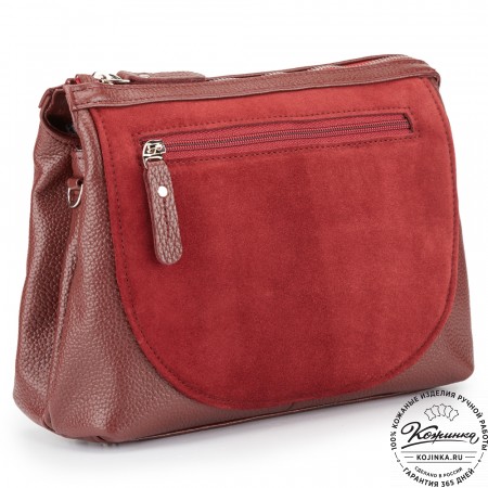 Женская кожаная сумка "Валери" (бордо)