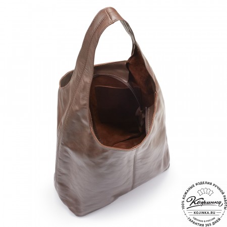 Женская кожаная сумка "Винтаж" (коричневая гладкая кожа) 