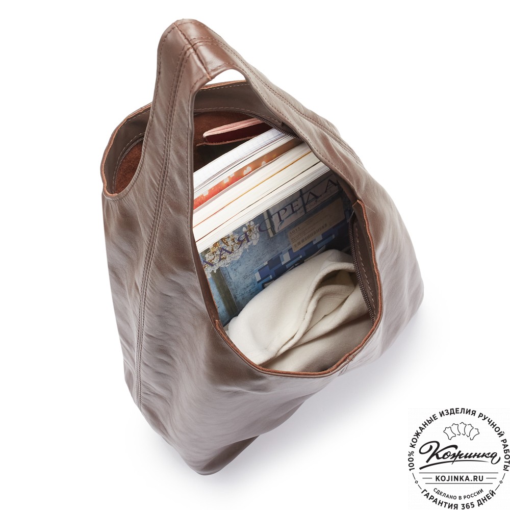 Женская кожаная сумка "Винтаж" (коричневая гладкая кожа) 