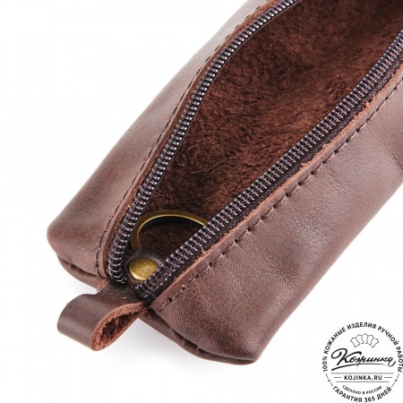 Кожаная ключница «Соло» "Кот в розовом"