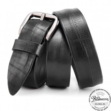 Кожаный ремень "Варяг" (чёрный)