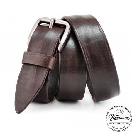 Кожаный ремень "Варяг" (коричневый)