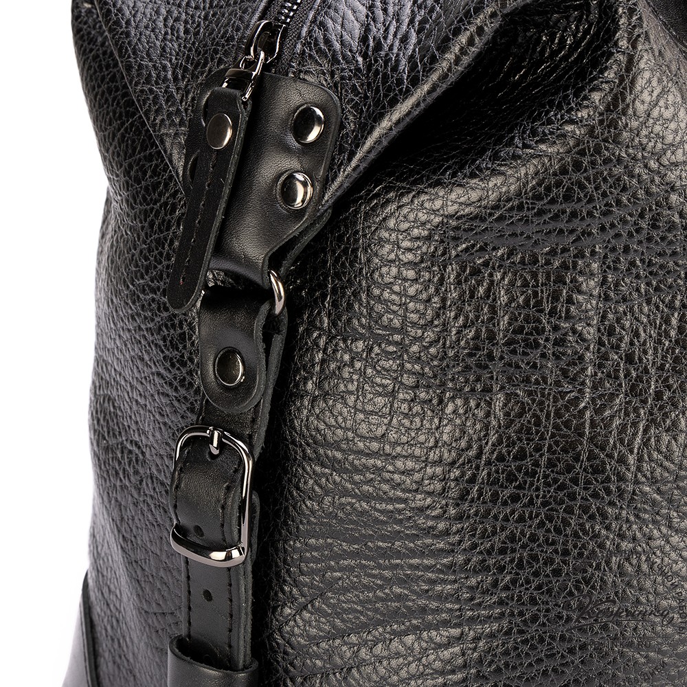 Кожаная дорожная сумка "Сити" (глянец чёрная)