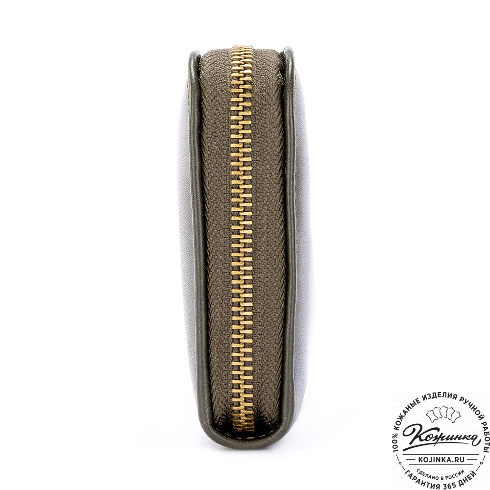 Кожаный клатч "Картер" (хаки гладкая кожа) 