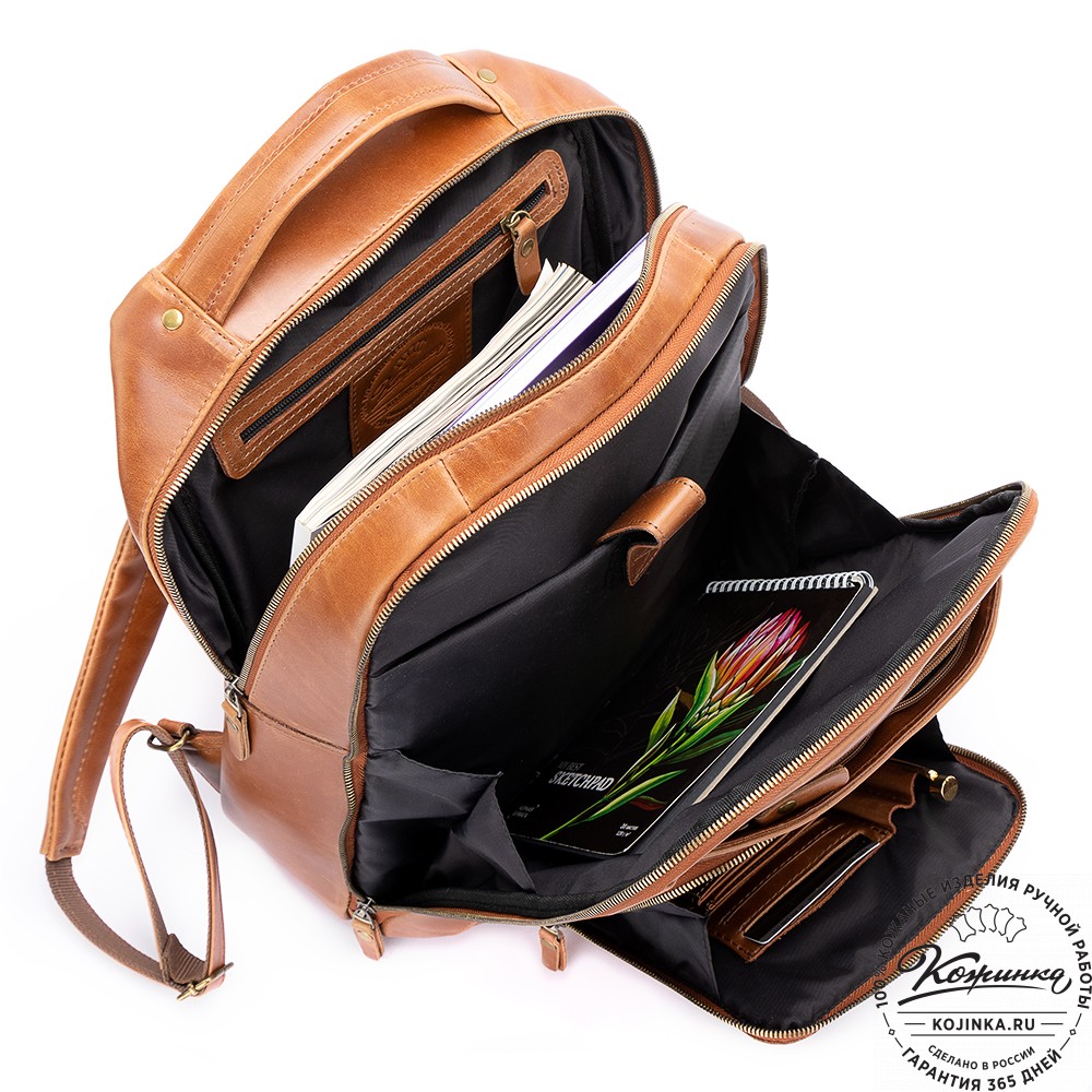 Кожаный рюкзак "Марвин" (рыжий воск)