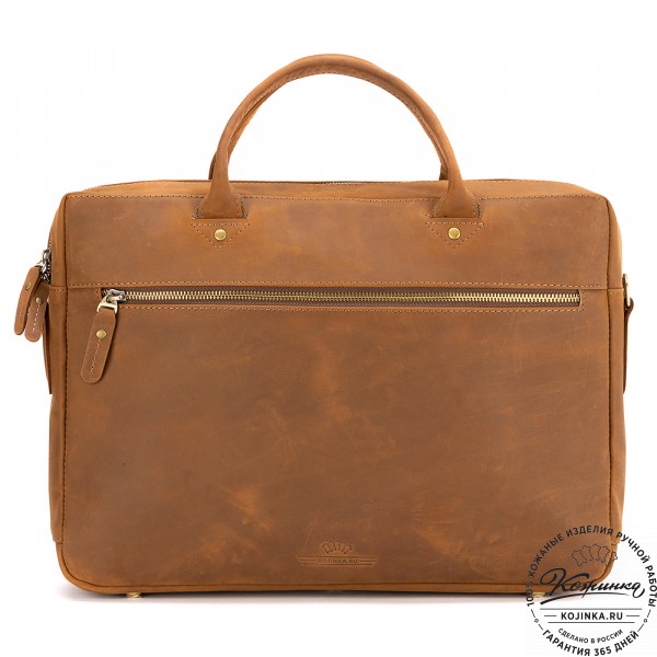 Кожаная деловая сумка "Спайк" (коричневый крейзи) . фото 1