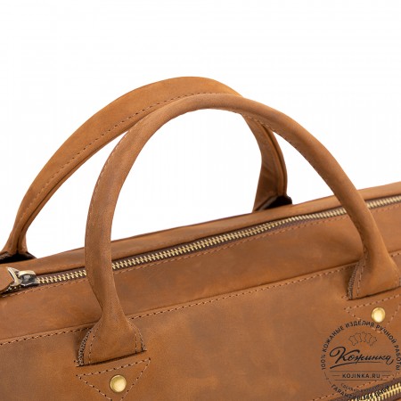 Кожаная деловая сумка "Спайк" (коричневый крейзи) 