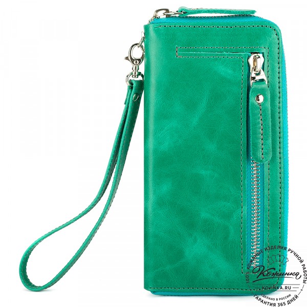 Кожаное портмоне "Амстердам" (изумруд). фото 1