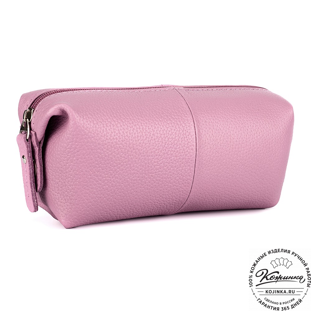 Кожаная косметичка "Бамбина" (сирень)