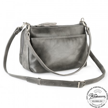 Женская кожаная сумка "Эмма" (серая гладкая кожа)