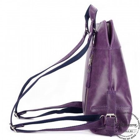 Женский кожаный рюкзак "Салоники" (сирень)