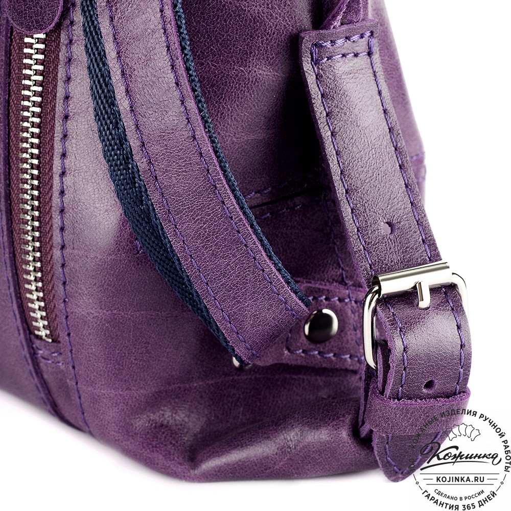 Женский кожаный рюкзак "Салоники" (сирень)