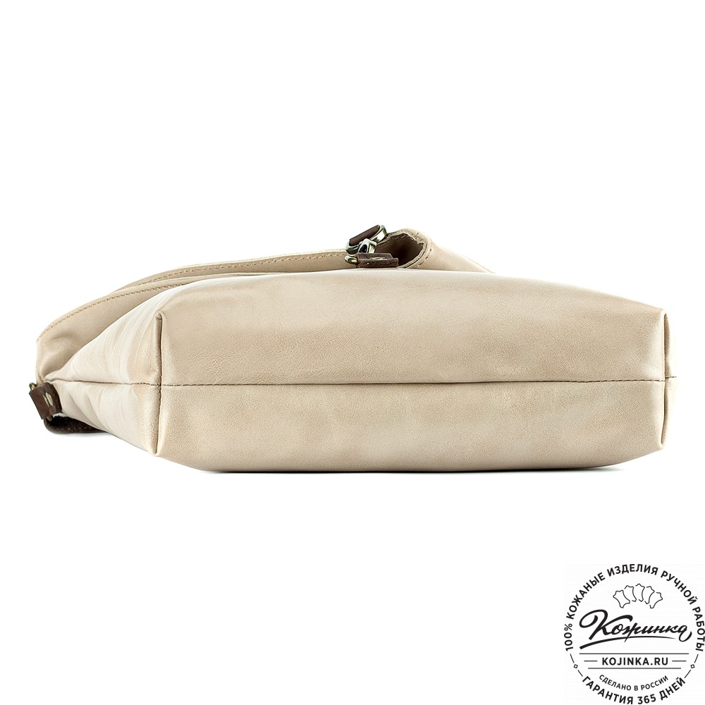 Кожаная сумка "Верона" (бежевая гладкая кожа)