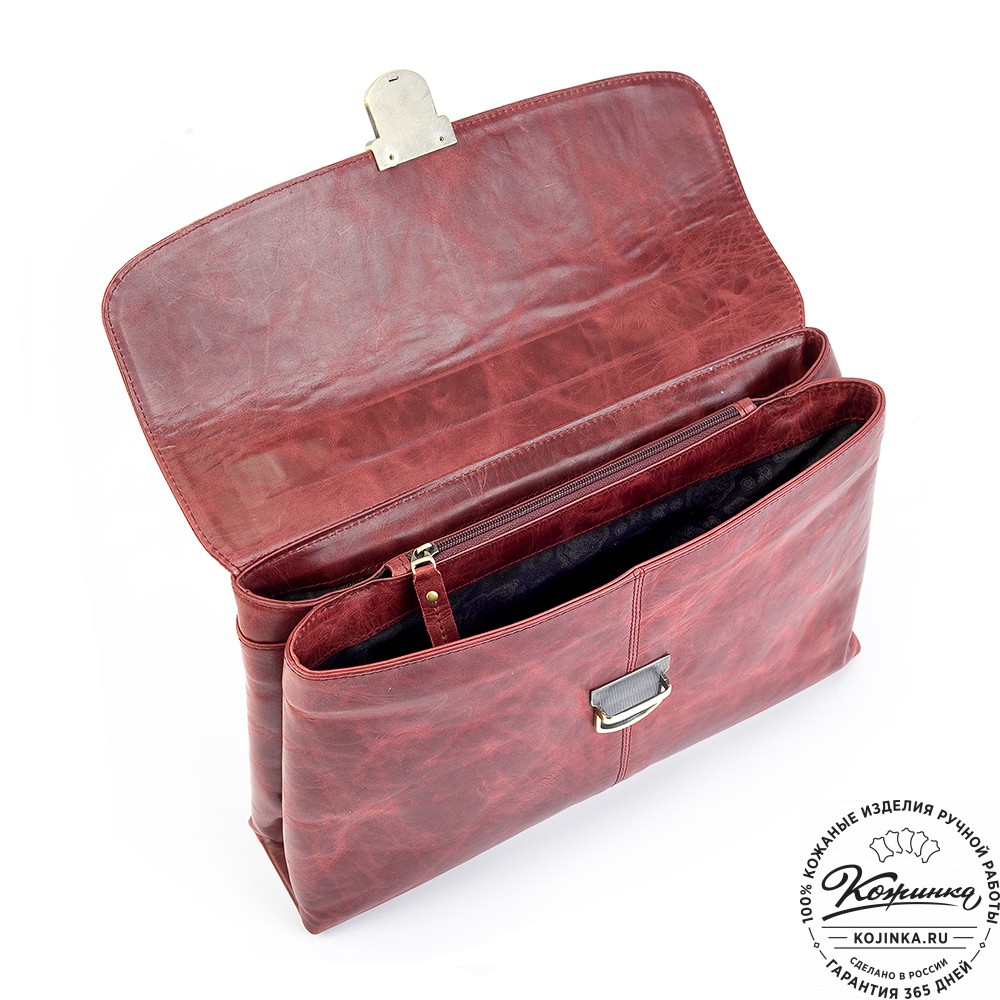 Кожаный портфель "Александрия" (бордо антик)