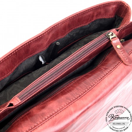 Кожаный портфель "Александрия" (бордо антик)