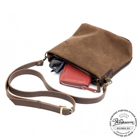 Женская кожаная сумка "Саманта" (коричневая)