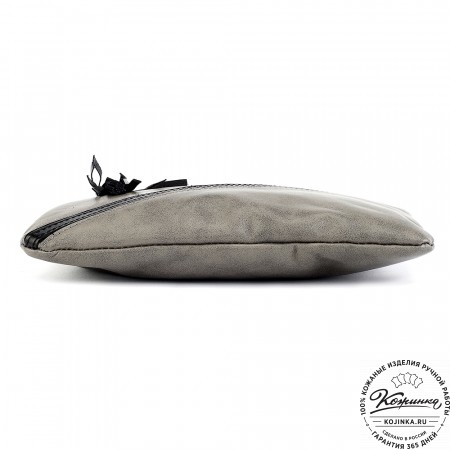 Женская кожаная сумка "Шарлота" (серая)