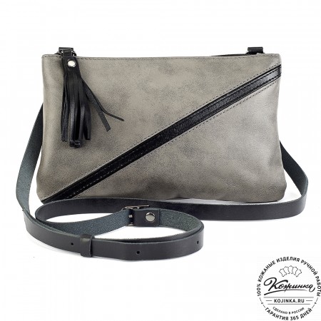 Женская кожаная сумка "Шарлота" (серая)