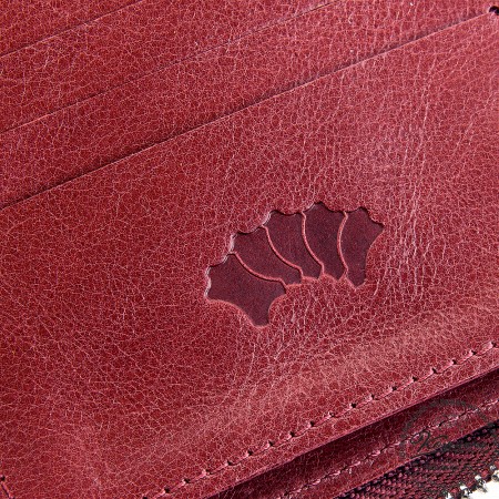 Кожаное портмоне "Швеция" (малина)