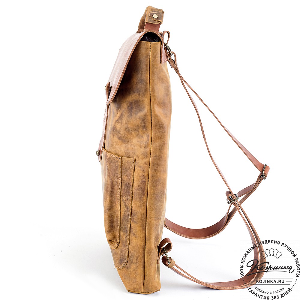 Кожаный рюкзак "Спэйс" (рыжий крейзи)