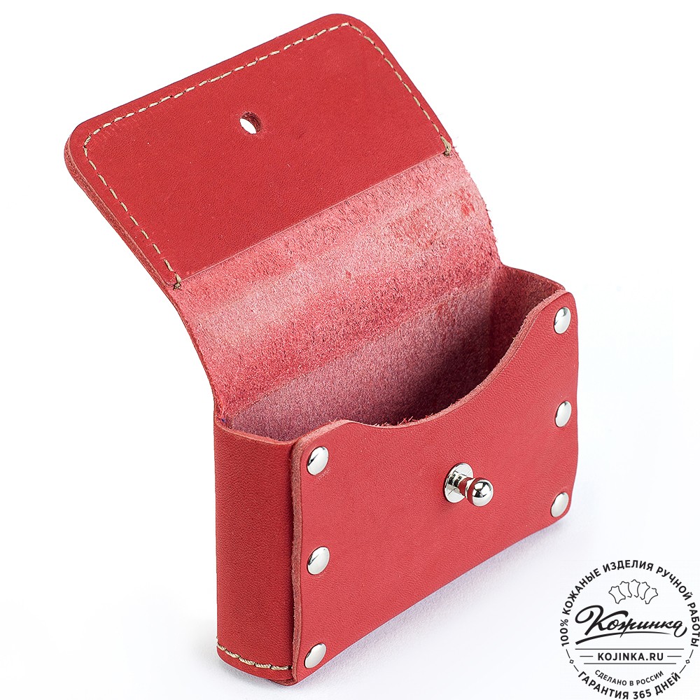 Кожаный картхолдер "Тироль" (красный) 