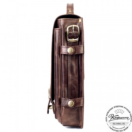 Кожаный портфель "Арамис" (тёмно-коричневый антик)