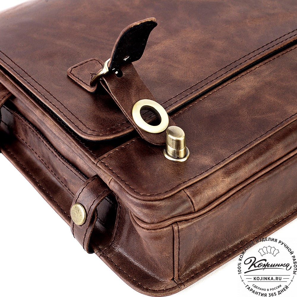 Кожаный портфель "Арамис" (тёмно-коричневый антик)