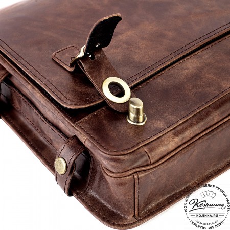 Кожаный портфель "Арамис" (тёмно-коричневый антик)