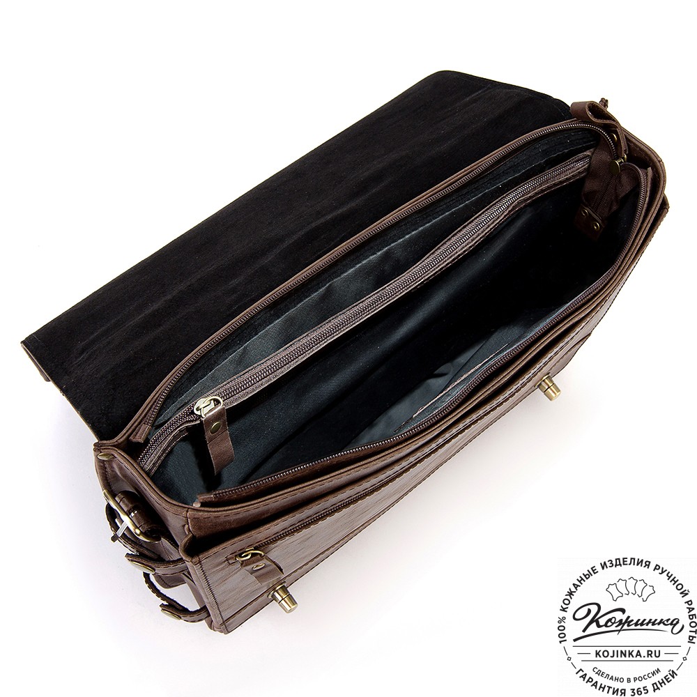 Кожаный портфель "Арамис" (тёмно-коричневый антик)