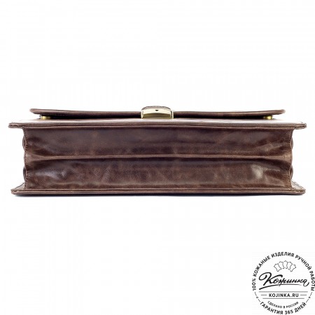 Кожаный портфель "Брест" (тёмно-коричневый антик)