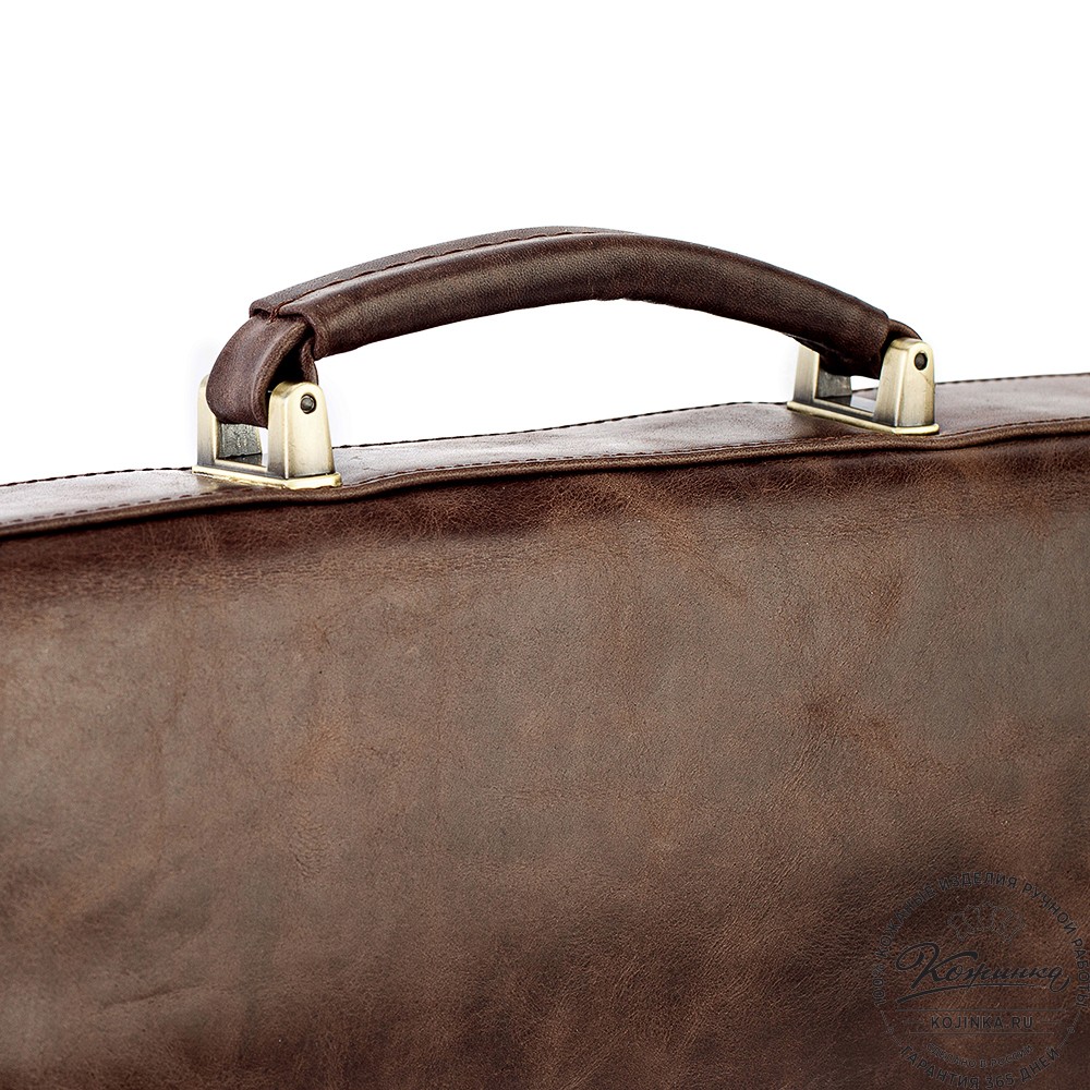Кожаный портфель "Брест" (тёмно-коричневый антик)