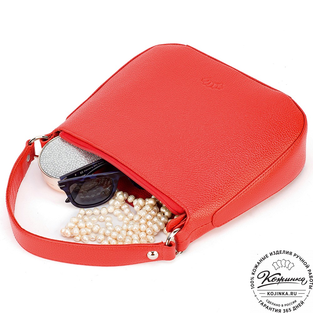 Женская кожаная сумка "Каролина" (красная)