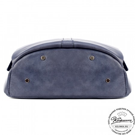 Кожаный рюкзак "Памела XL" (синяя гладкая кожа)