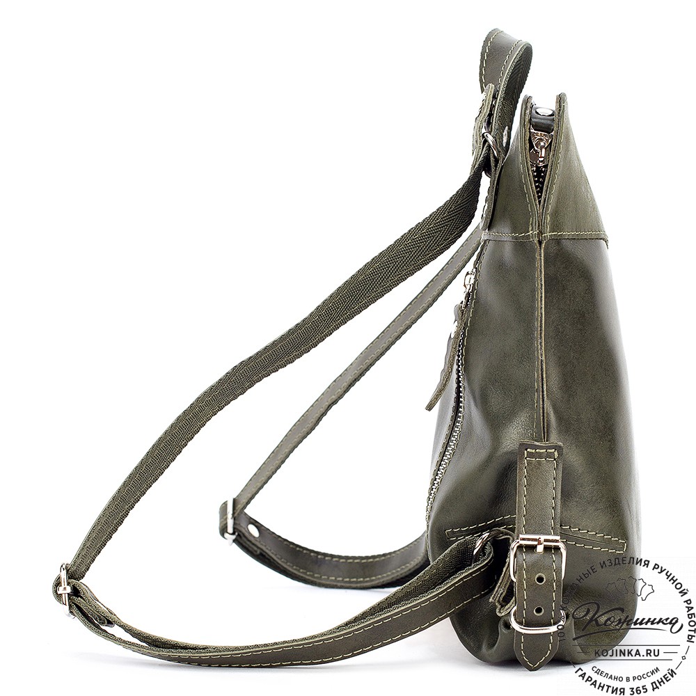 Женский кожаный рюкзак "Салоники" (хаки)