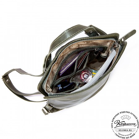 Женский кожаный рюкзак "Салоники" (хаки)