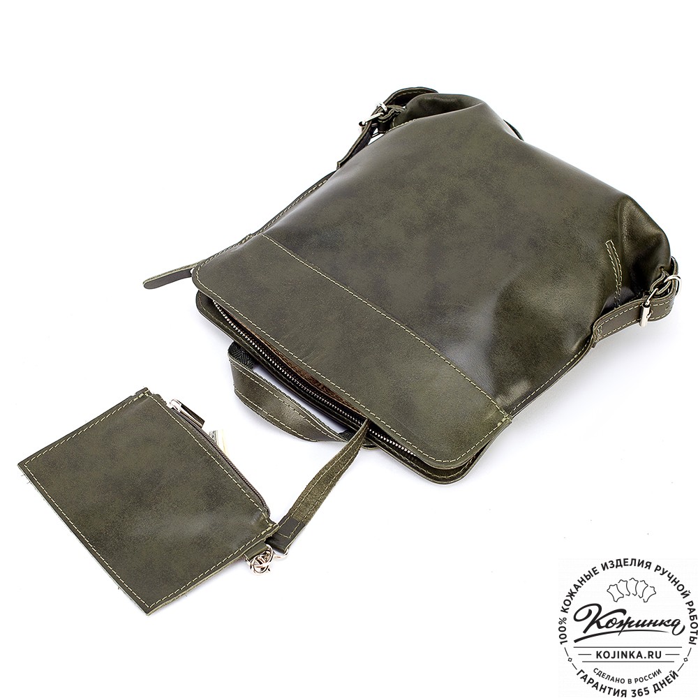 Женский кожаный рюкзак "Салоники" (хаки)