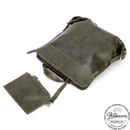 Женский кожаный рюкзак "Салоники" (хаки)