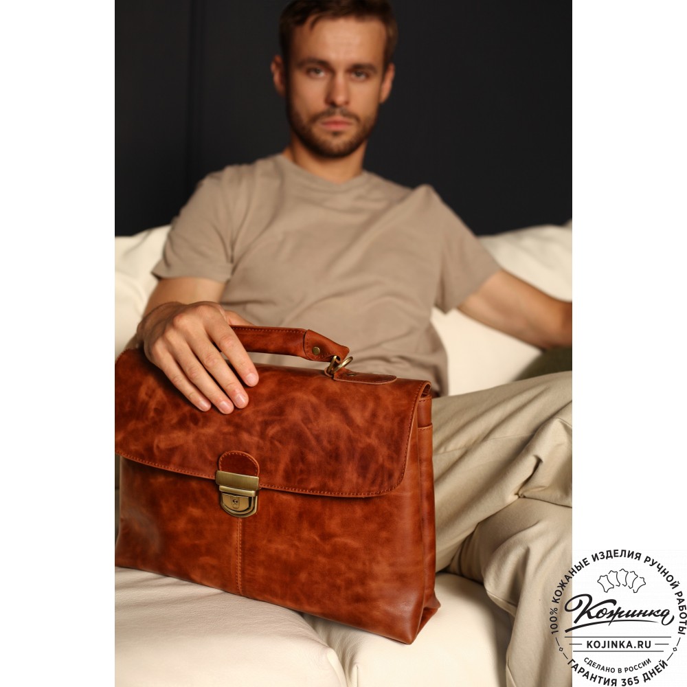 Кожаный портфель "Александрия" (бордо антик)