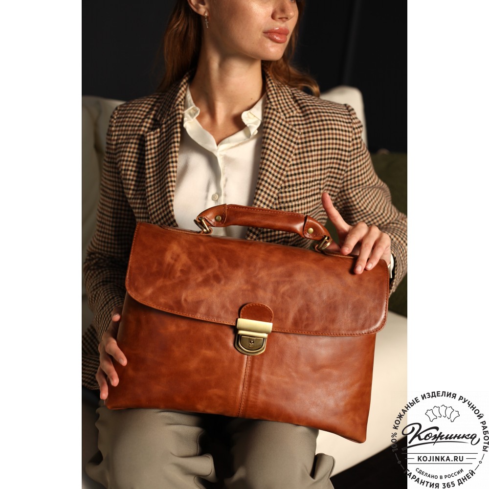 Кожаный портфель "Александрия" (бордо антик)